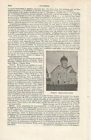LAMINA ESPASA 20291: Iglesia de Novgorod Rusia