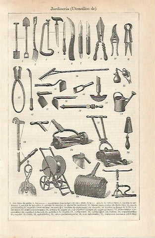 LAMINA ESPASA 20988: Utensilios de jardineria