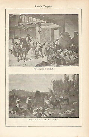 LAMINA ESPASA 12069: Una boda gitana en Andalucia y Preparando la comida en las afueras de Roma por Ramon Tusquets