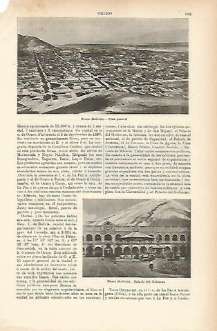 LAMINA ESPASA 7785: Vista general de Oruro Bolivia