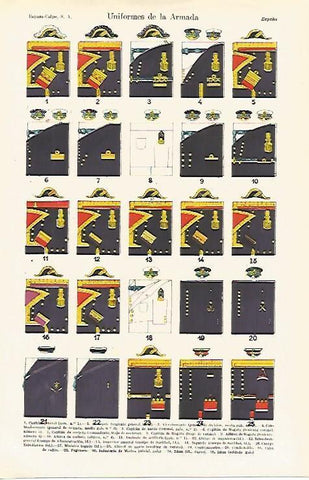 LAMINA ESPASA 19856: Uniformes de la Armada de España