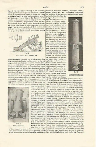 LAMINA ESPASA 21266: Obus italiano de artillaria lisa