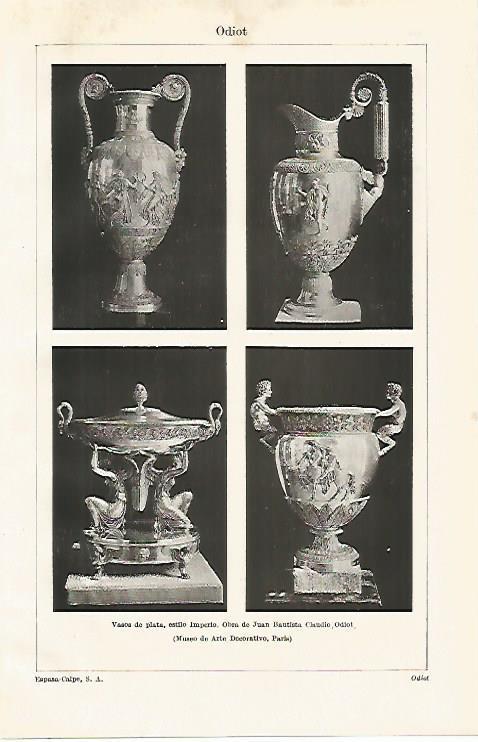 LAMINA ESPASA 21318: Vasos de plata por Odiot