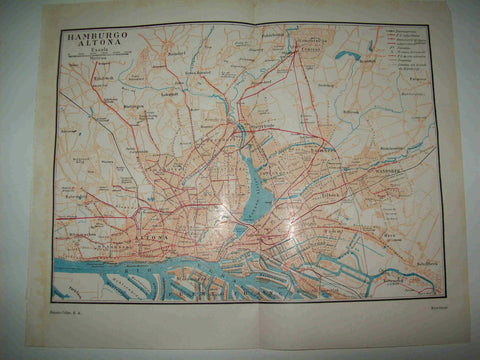 LAMINA ESPASA 21573: Mapa de Hamburgo Altona