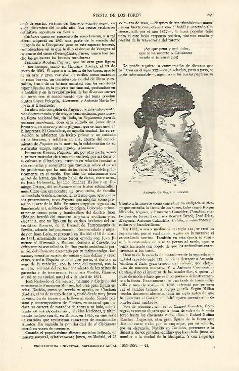 LAMINA ESPASA 21981: El torero Antonio Carmona el Gordito