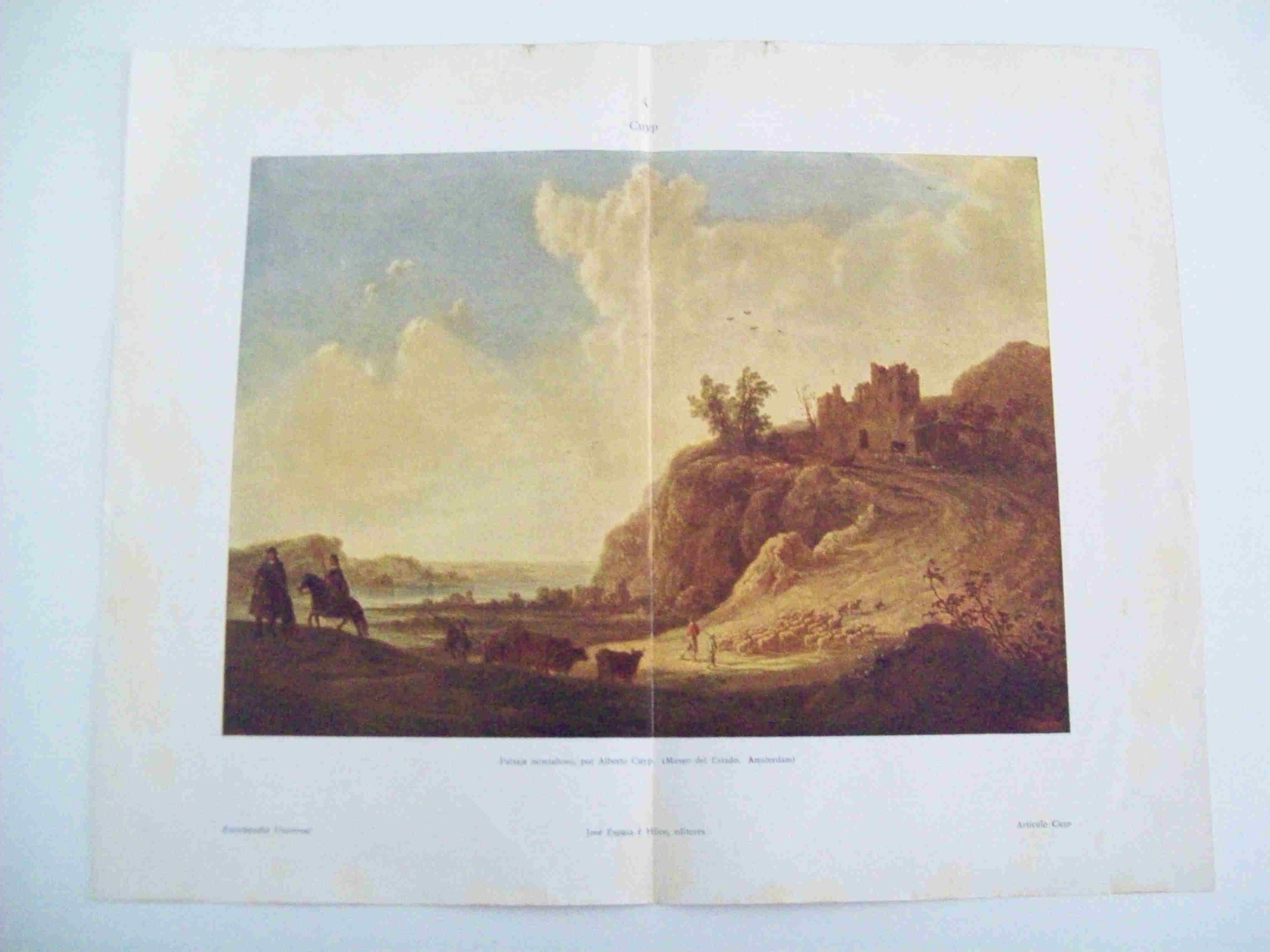 LAMINA ESPASA 14395: Paisaje montañoso por Cuyp