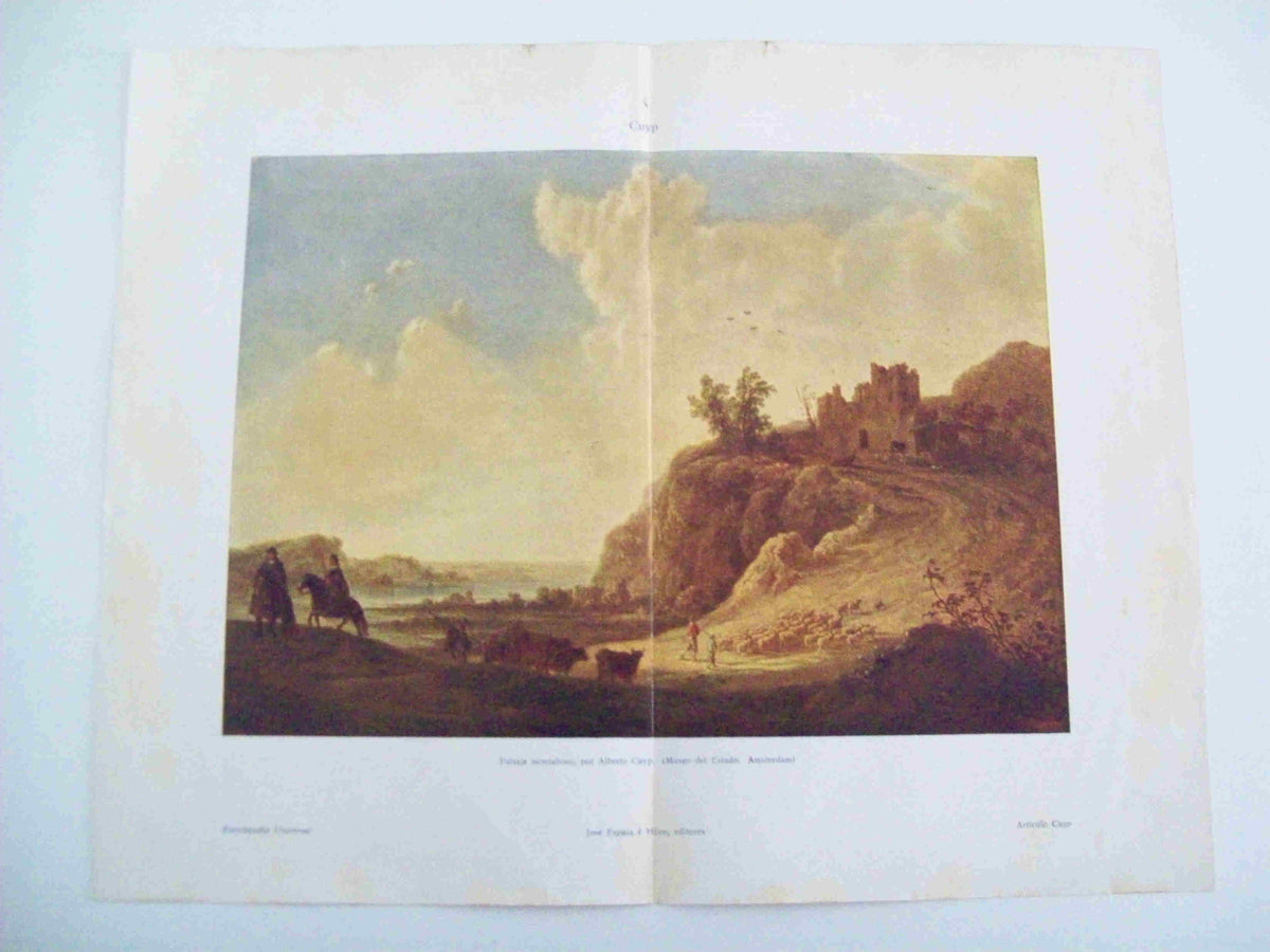 LAMINA ESPASA 14395: Paisaje montañoso por Cuyp