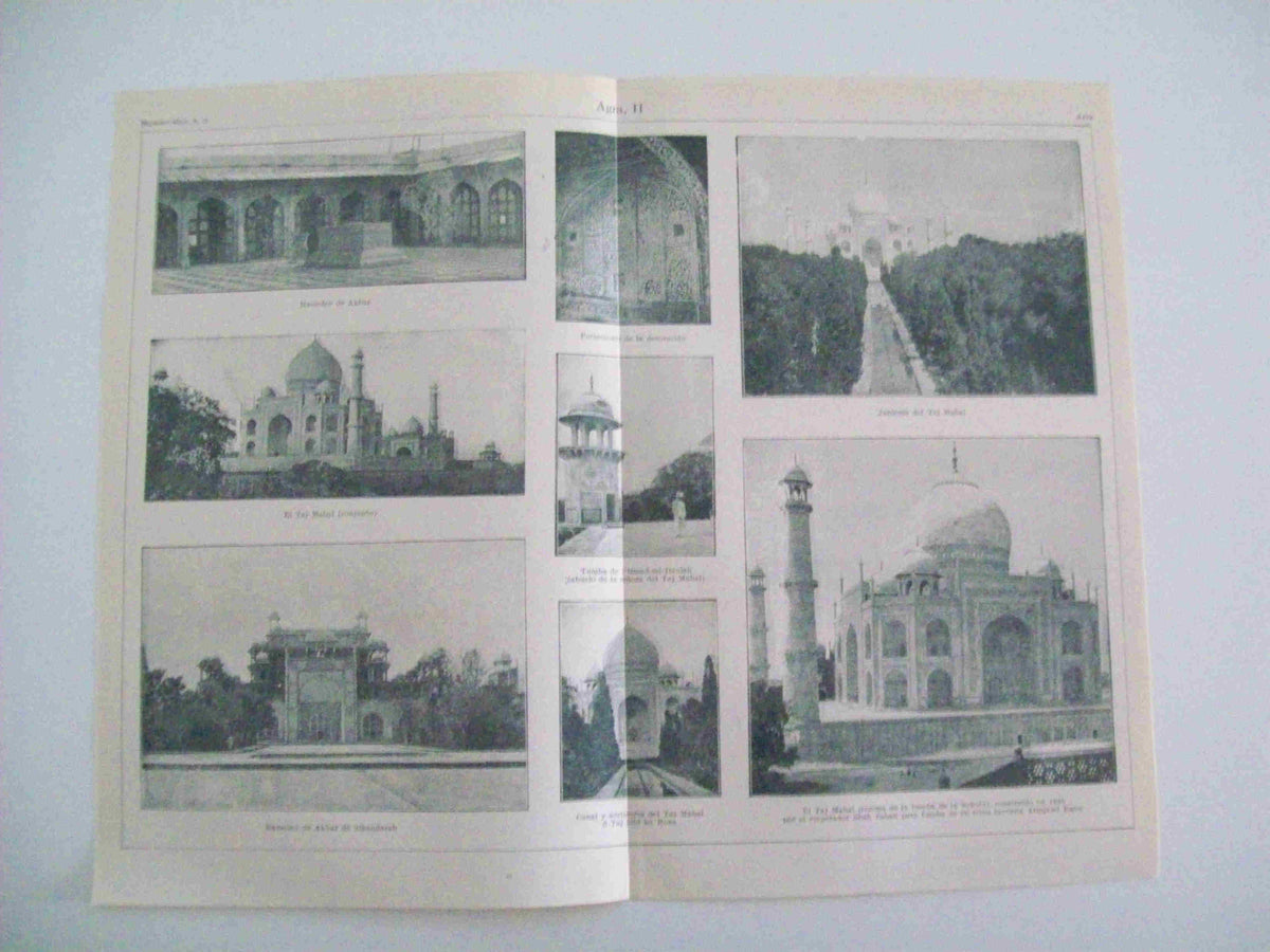 LAMINA ESPASA 12624: Taj Majal y Museo de Akbar en Agra India