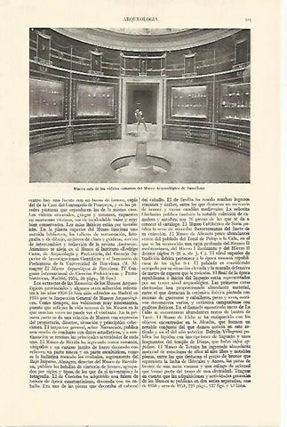LAMINA ESPASA 21905: Sala de los vidrios romanos en el Museo Arqueologico de Barcelona
