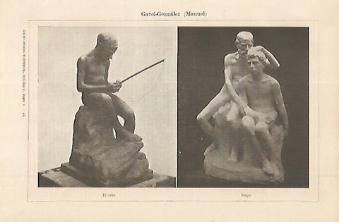 LAMINA ESPASA 11358: El cebo y Grupo por Manuel Garcia Gonzalez
