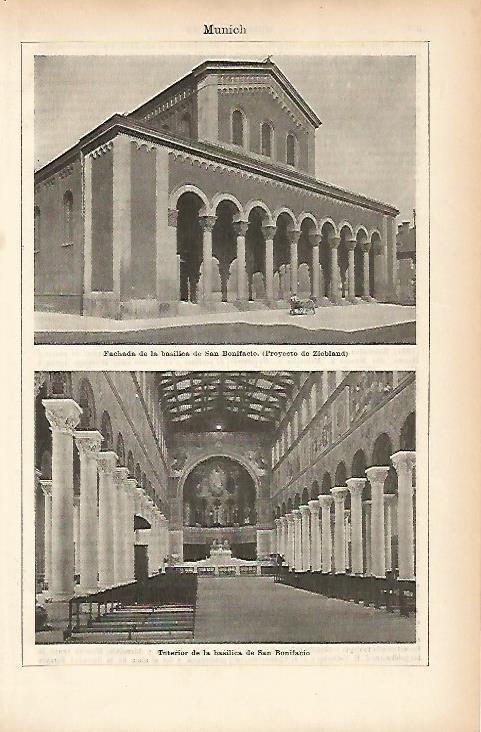 LAMINA ESPASA 11511: Basilica de San Bonifacio de Munich
