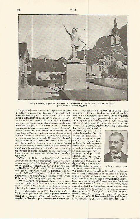 LAMINA ESPASA 13770: Estatua de Guillermo Tell en Altdorf