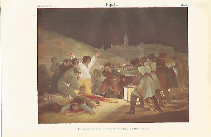 LAMINA ESPASA 19973: Escenas del 3 de mayo de 1808 por Goya