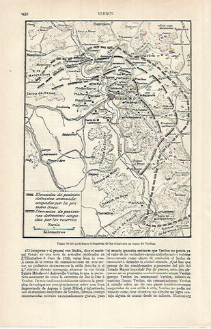 LAMINA ESPASA 17559: Plano de las posiciones defensivas en Verdun