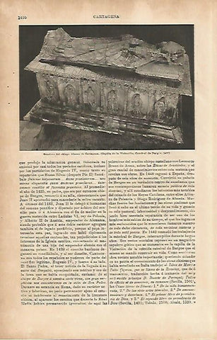 LAMINA ESPASA 4394: Sepulcro de Alonso de Cartagena en la Catedral de Burgos
