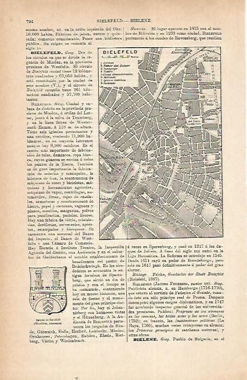 LAMINA ESPASA 22246: Plano de Bielefeld Alemania