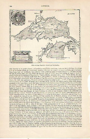 LAMINA ESPASA 22777: Mapa del Lago Superior
