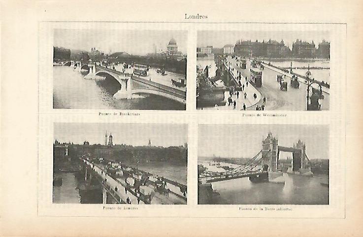 LAMINA ESPASA 1892: Puentes de Londres
