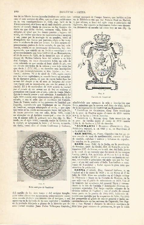 LAMINA ESPASA 14076: Escudo de Sanlucar