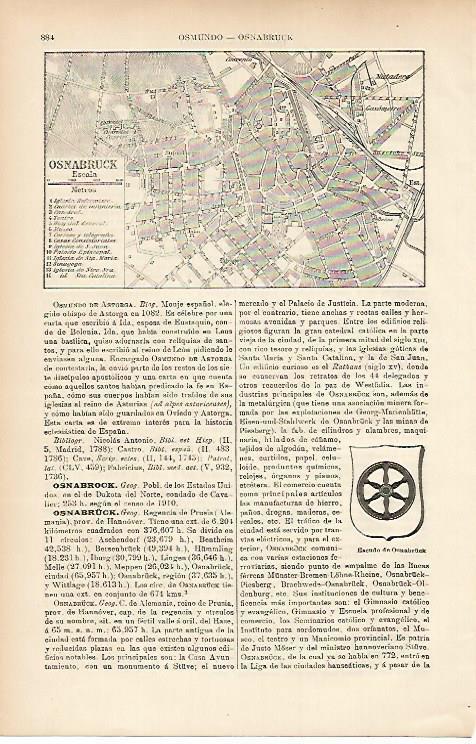 LAMINA ESPASA Alemania 7642: Plano de Osnabruck Alemania