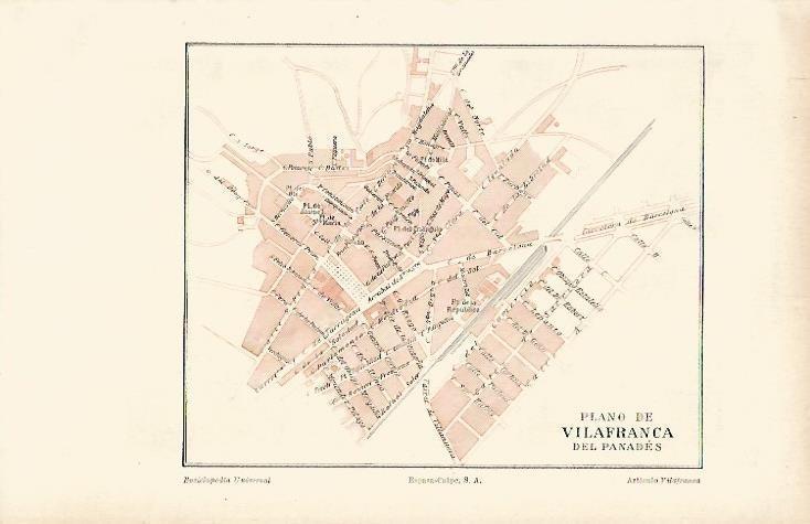 LAMINA DE ESPASA 308: Plano de Vilafranca del Penedes