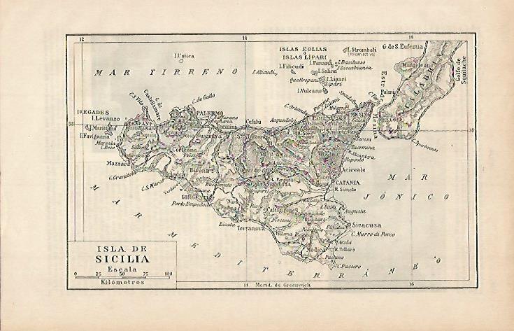 LAMINA ESPASA 758: Mapa de Sicilia