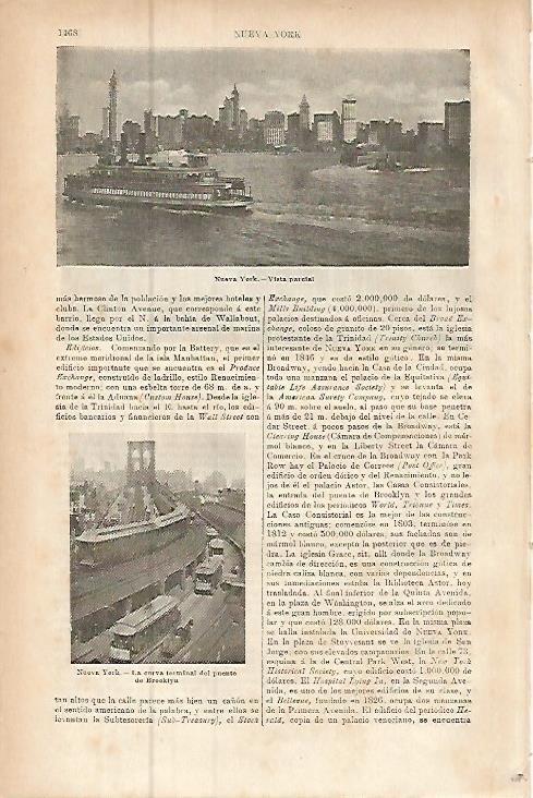 LAMINA ESPASA 9620: Vista parcial de Nueva York