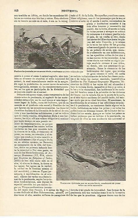 LAMINA ESPASA 15696: Penitencias de ascetas hindues