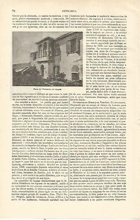 LAMINA ESPASA 23133: Casa de Petrarca en Arqua Italia