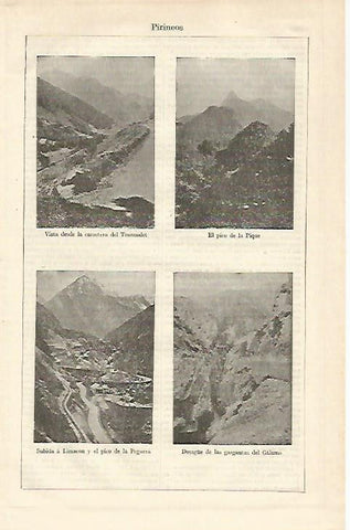 LAMINA ESPASA 23302: Vistas de los Pirineos