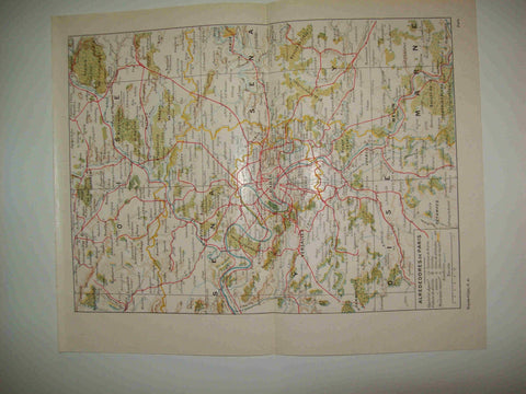 LAMINA ESPASA 23324: Mapa de los alrededores de Paris