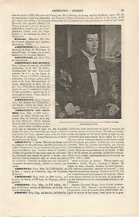 LAMINA ESPASA 23660: Retrato del patricio de Nuremberg por Amberger