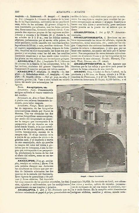 LAMINA ESPASA 23725: Palacio Consistorial de Anagni en Italia