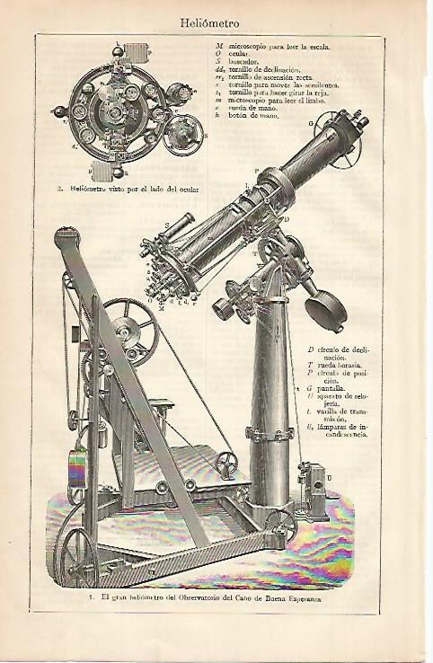 LAMINA ESPASA 670: Heliometro del Observatorio del Cabo de Buena Esperanza