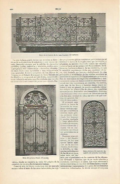 LAMINA ESPASA 979: Tipos de Rejas