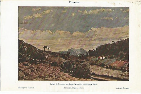 LAMINA ESPASA 3664: Paisaje de Provenza por Gigou