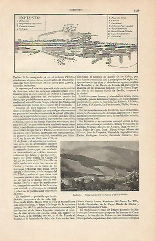 LAMINA ESPASA 4596: Plano de Infiesto Asturias