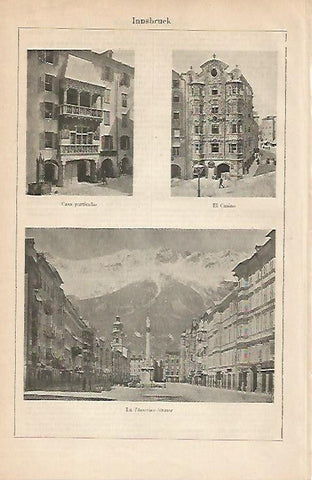 LAMINA ESPASA 4622: Vistas de Innsbruck Austria