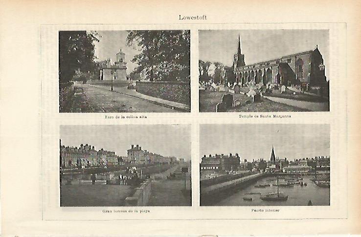 LAMINA ESPASA 1847: Vistas de Lowestoft Reino Unido
