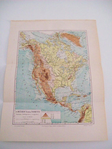 LAMINA ESPASA 5505: Mapa fisico de America del Norte