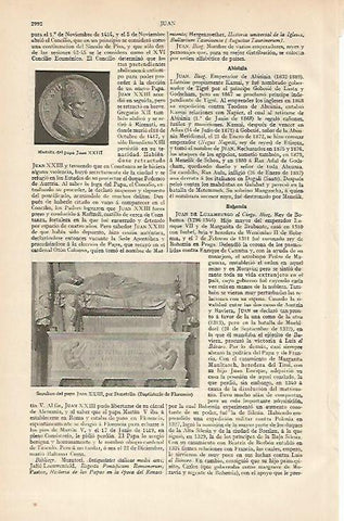 LAMINA ESPASA 6279: Medalla y sepulcro del Papa Juan XXIII