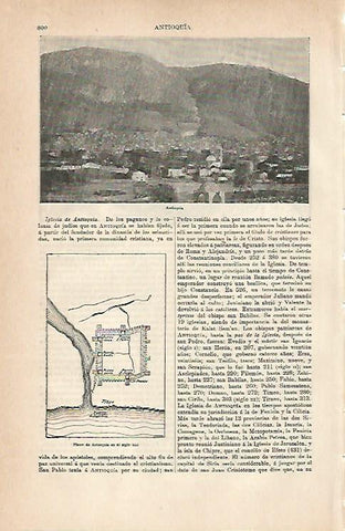 LAMINA ESPASA 7028: Vista y plano de Antioquia