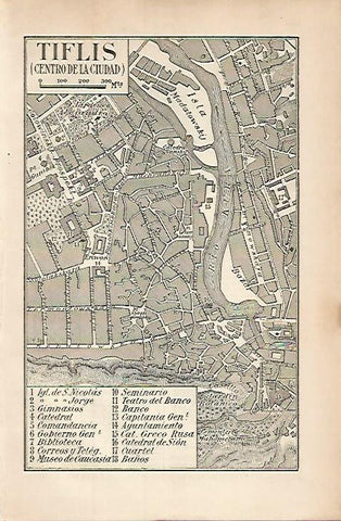 LAMINA ESPASA 8439: Plano del centro de Tiflis Georgia