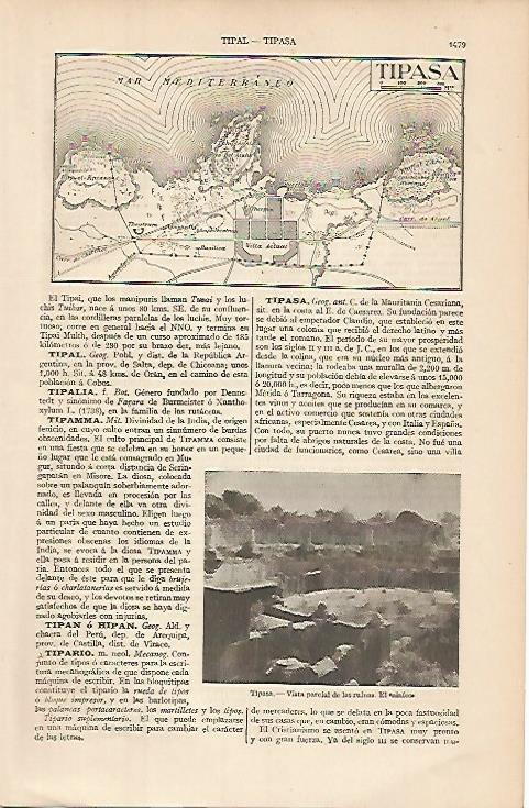 LAMINA ESPASA 8490: Plano de Tipasa Mauritania