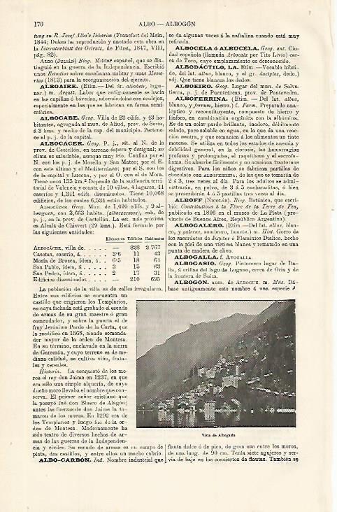 LAMINA ESPASA 9948: Vista de Albogasio Italia