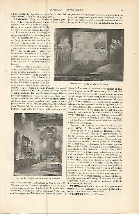 LAMINA ESPASA 10474: Interior de la iglesia de Pomposa Italia