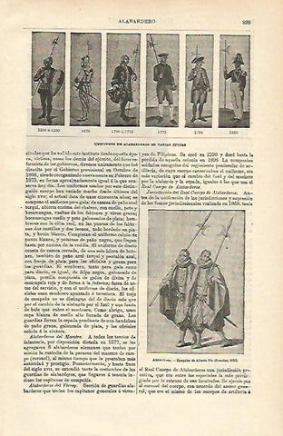 LAMINA ESPASA 12726: Uniformes de alabarderos en varias epocas
