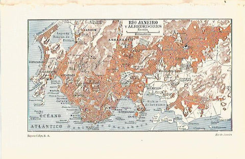 LAMINA ESPASA 13644: Mapa de Rio de Janeiro y alrededores