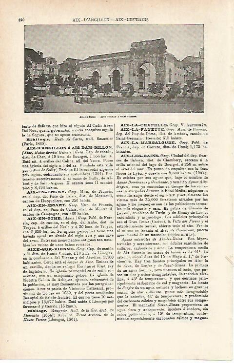 LAMINA ESPASA 15483: Arco romano en Aix les Bains