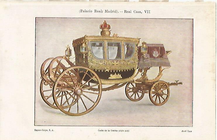 LAMINA ESPASA 16013: Coche de la Corona Española del siglo XIX